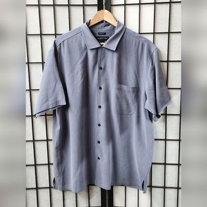 Joseph and Feiss. Silk Dress Shirt. Blue. Large